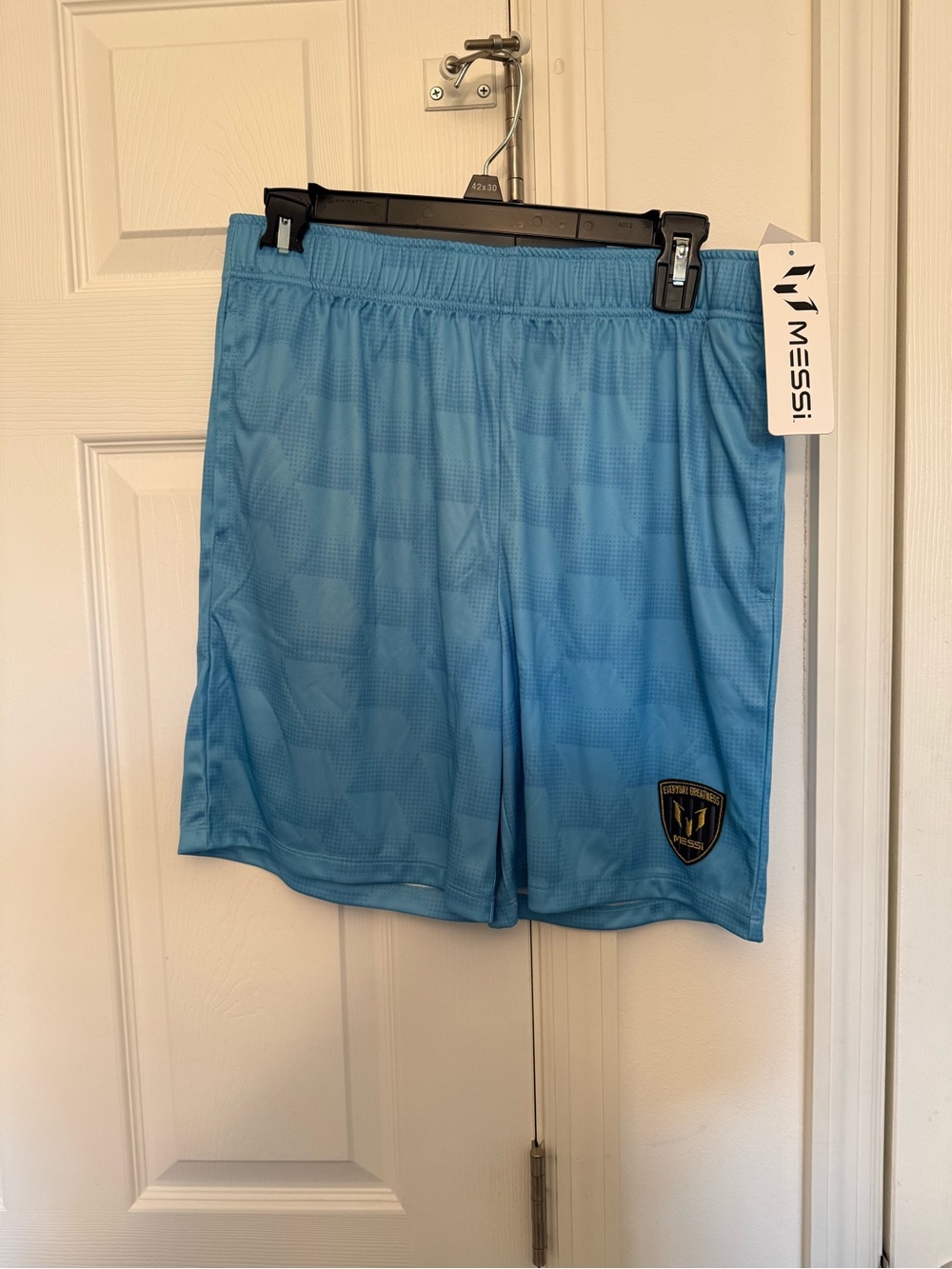 Messi Light Blue Kids Athletic Shorts